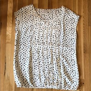 Loft size XS cream blouse w gray and black design
